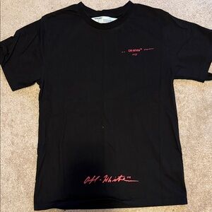 Off-White Black Tee with Red Script
